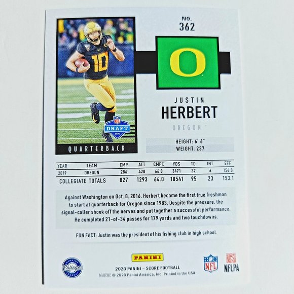 Oregon Ducks (Justin Herbert) - CFTBL [9_5_JH1] - Picture 3 of 3